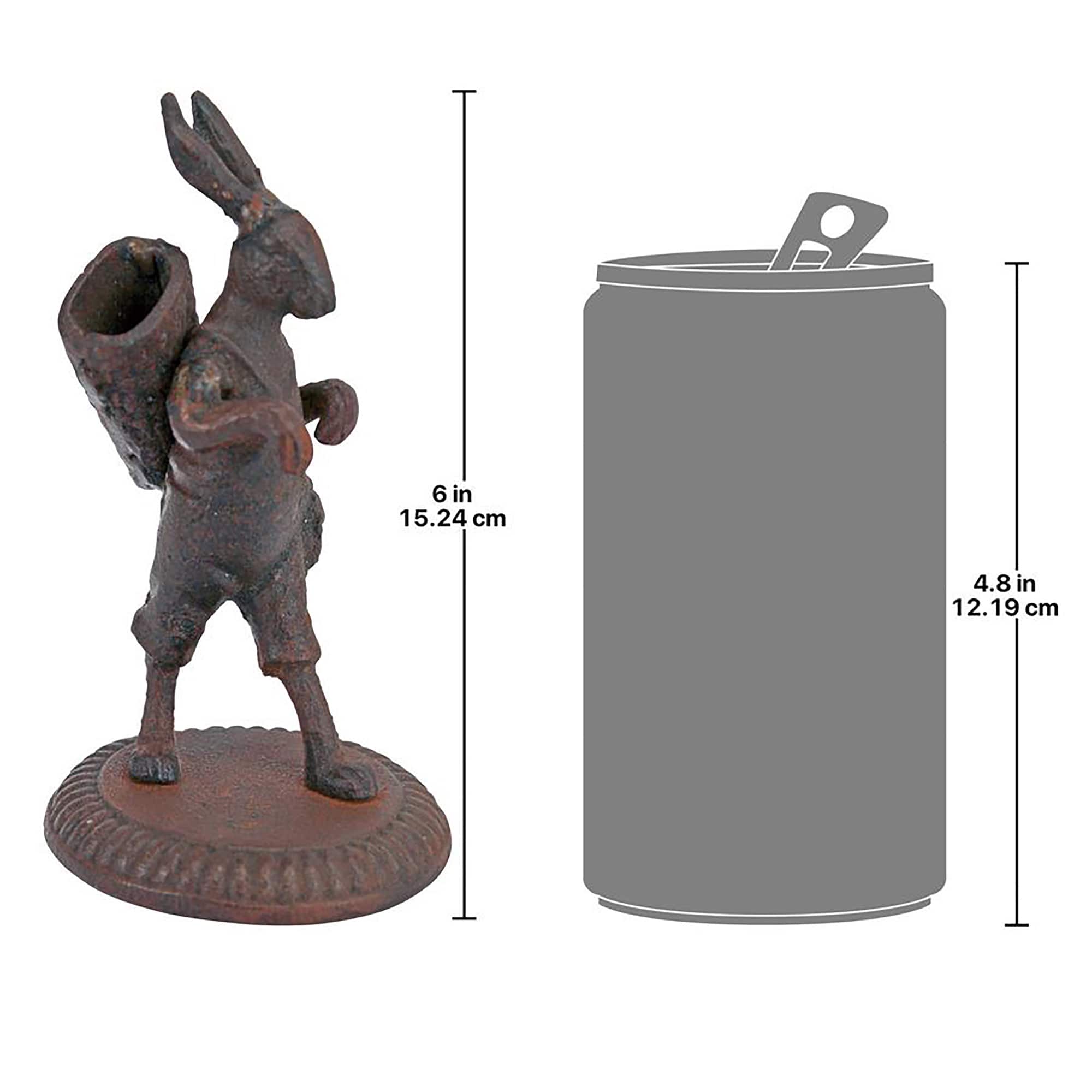 Design Toscano 6" The Wandering Rabbit Cast Iron Matchstick Sculpture
